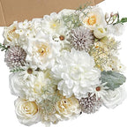 White Artificial Flowers Combo Box Set Fake Flowers Bulk Flower Leaf with Stems for DIY Wedding Bouquets