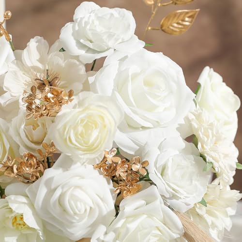 White Artificial Flowers Combo Box Set for Wedding Bouquets Home Decor in White, alternate view 5