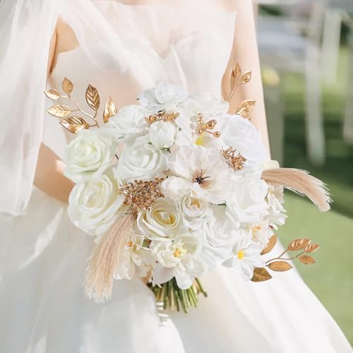 White Artificial Flowers Combo Box Set for Wedding Bouquets Home Decor in White, alternate view 7