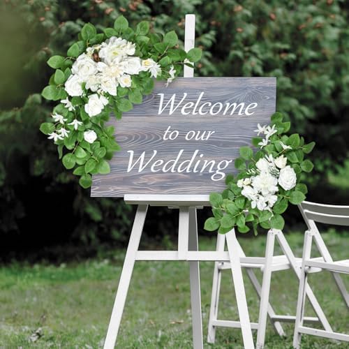 White Artificial Flowers for Wedding Arch Set of 2, alternate view 4