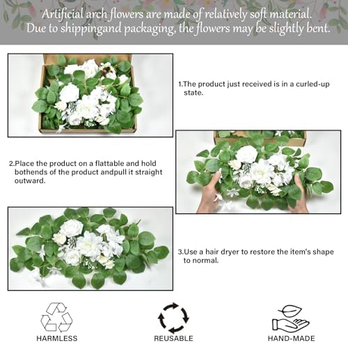 White Artificial Flowers for Wedding Arch Set of 2, alternate view 6