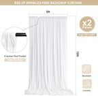 White Backdrop Curtain - 10x10FT Back Drop Curtains for Parties Wrinkle-Free Soft Polyester Photo Backdrop, alternate view 4