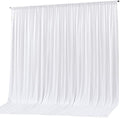 White Backdrop Curtain 10x10ft - Wrinkle Free Polyester Photo Curtain Backdrop Wedding Back Drop Fabric Drapes