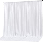 White Backdrop Curtain 10x10ft - Wrinkle Free Polyester Photo Curtain Backdrop Wedding Back Drop Fabric Drapes