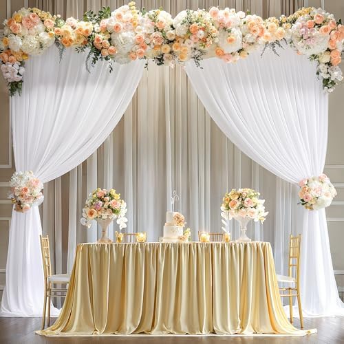 White Backdrop Curtain 10x10ft - Wrinkle Free Polyester Photo Curtain Backdrop Wedding Back Drop Fabric Drapes, alternate