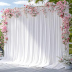 White Backdrop Curtain 10x10ft - Wrinkle Free Polyester Photo Curtain Backdrop Wedding Back Drop Fabric Drapes, alternate