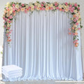 White Backdrop Curtain Drapes for Parties, 3Pack 10x8FT in (3 Pack)10FTx8FT in White