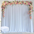 White Backdrop Curtain Drapes for Parties, 3Pack 10x8FT in (3 Pack)10FTx8FT in White