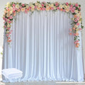 White Backdrop Curtain for Parties Backdrop Drapes, 2Pack 10x8FT in (2 Pack)10FTx8FT in White