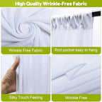 White Backdrop Curtain for Parties Backdrop Drapes, 2Pack 10x8FT in (2 Pack)10FTx8FT in White, alternate view 4