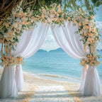 White Backdrop Curtain for Parties Backdrop Drapes, 2Pack 10x8FT in (2 Pack)10FTx8FT in White, alternate view 6