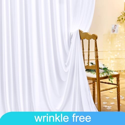 White Backdrop Curtain for Parties Wedding Wrinkle Free White Photo Curtains Backdrop Drapes Fabric Decoration, alternate