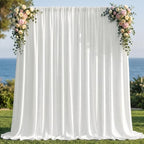 White Backdrop Curtain for Parties, Wrinkle Free White Curtains Photo Backdrop for Wedding Decor, Birthday Party