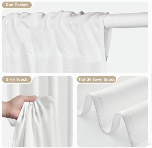 White Backdrop Curtain for Parties, Wrinkle Free White Curtains Photo Backdrop for Wedding Decor, Birthday Party, alternate