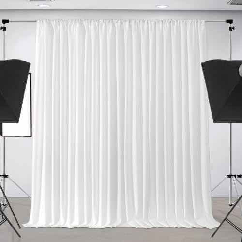 White Backdrop Curtain for Parties, Wrinkle Free White Curtains Photo Backdrop for Wedding Decor, Birthday Party, alternate