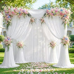 White Backdrop Curtain for Parties, Wrinkle Free White Curtains Photo Backdrop for Wedding Decor, Birthday Party, alternate