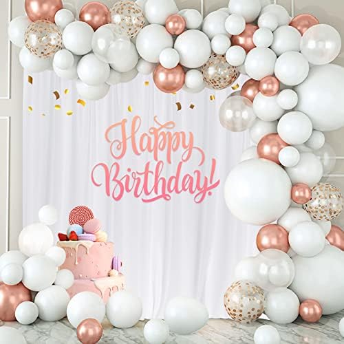 White Backdrop Curtain for Wedding Decor Holiday Party, 5ft x 8ft, 2 Panels in 5ft x 8ft (2 Panels) in White, alternate view