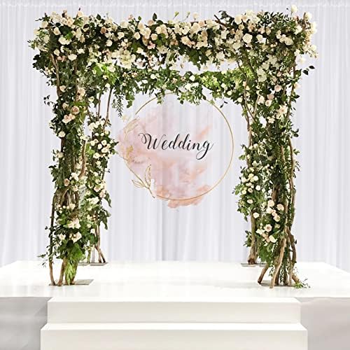 White Backdrop Curtain for Wedding Decor Holiday Party, 5ft x 8ft, 2 Panels in 5ft x 8ft (2 Panels) in White, alternate view