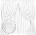 White Backdrop Curtain for Wedding Decor Holiday Party 6 Panels, 5ft x 10ft in 5ft x 10ft (6 Panels) in White