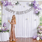 White Backdrop Curtain for Wedding, Drapes for Backdrop 10x10ft in W5' x H10'(2 panels) in White, alternate view 4