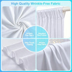 White Backdrop Curtain for Wedding, Drapes for Backdrop 10x10ft in W5' x H10'(2 panels) in White, alternate view 6