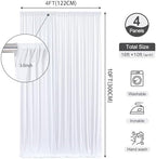 White Backdrop Curtains 16 x 10ft for Photo Background Wrinkle Free Drapes in W4' x H10'(4 panels) in White, alternate view 3