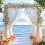 White Backdrop Curtains 16 x 10ft for Photo Background Wrinkle Free Drapes in W4' x H10'(4 panels) in White, alternate view 5