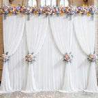 White Backdrop Curtains 24 x 10ft for Photo Background Wrinkle Free Drapes in W4' x H10'(6 panels) in White, alternate view 2