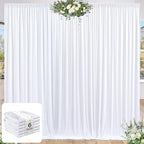 White Backdrop Curtains 24 x 10ft for Photo Background Wrinkle Free Drapes in W4' x H10'(6 panels) in White, alternate view 3