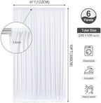 White Backdrop Curtains 24 x 10ft for Photo Background Wrinkle Free Drapes in W4' x H10'(6 panels) in White, alternate view 4