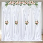 White Backdrop Curtains 32 x 10ft for Photo Background Wrinkle Free Drapes in W4' x H10'(8 panels) in White, alternate view 3