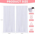 White Backdrop Curtains Drapes for Parties Wedding, 5x10FT 2 Panel in 5'(W) x 10'(H), 2 panels in White, alternate view 2