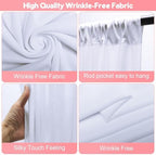 White Backdrop Curtains Drapes for Parties Wedding, 5x10FT 2 Panel in 5'(W) x 10'(H), 2 panels in White, alternate view 3