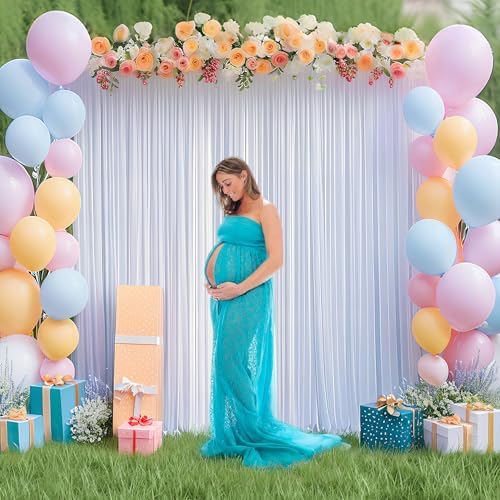 White Backdrop Curtains Drapes for Parties Wedding, 5x10FT 2 Panel in 5'(W) x 10'(H), 2 panels in White, alternate view 4