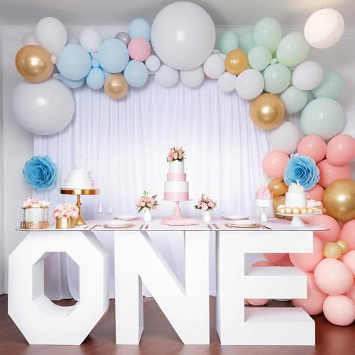 White Backdrop Curtains Drapes for Parties Wedding, 5x10FT 2 Panel in 5'(W) x 10'(H), 2 panels in White, alternate view 5