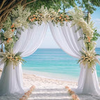 White Backdrop Curtains Drapes for Parties Wedding, 5x10FT 2 Panel in 5'(W) x 10'(H), 2 panels in White, alternate view 6