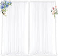 White Backdrop Curtains for Parties, Chiffon Photo Backdrop Drapes 2 Panels 5x8ft Sheer Outdoor Curtain for