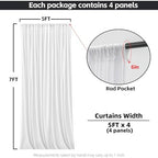 White Backdrop Curtains for Wedding Parties, 20x7FT Wrinkle Free Photo Backdrop Curtains for Wedding Birthday, alternate view