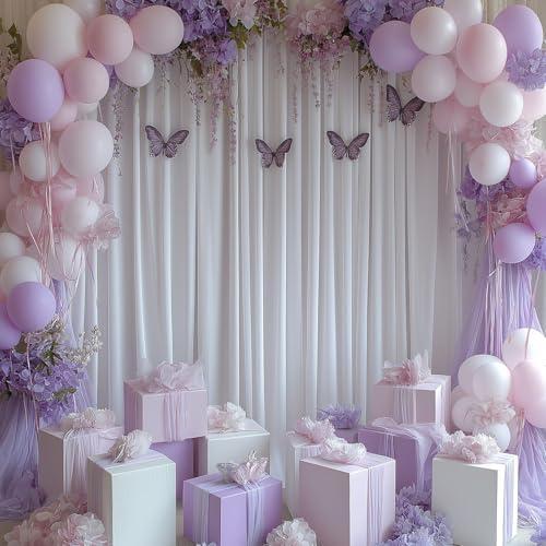 White Backdrop Curtains for Wedding Parties, 20x7FT Wrinkle Free Photo Backdrop Curtains for Wedding Birthday, alternate view