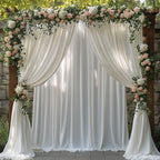 White Backdrop Curtains for Wedding Parties 30x7FT Wrinkle Free Photo Backdrop Curtains for Wedding Birthday