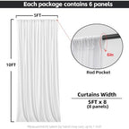 White Backdrop Curtains for Wedding Parties 30x7FT Wrinkle Free Photo Backdrop Curtains for Wedding Birthday, alternate view