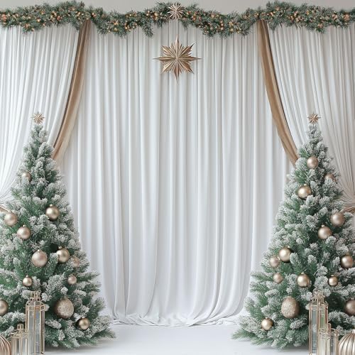 White Backdrop Curtains for Wedding Parties 30x7FT Wrinkle Free Photo Backdrop Curtains for Wedding Birthday, alternate view