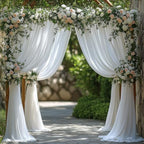 White Backdrop Curtains for Wedding Parties 30x7FT Wrinkle Free Photo Backdrop Curtains for Wedding Birthday, alternate view