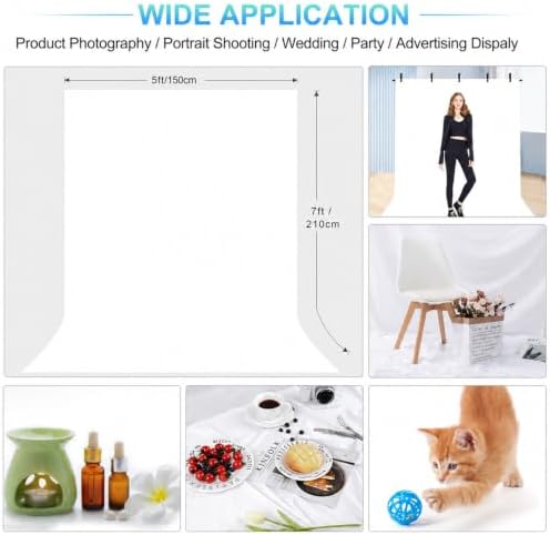 White Backdrop with Stand for Photoshoot, 5X7ft White Photo Backdrop with T Shape Background Backdrop Stand for, alternate