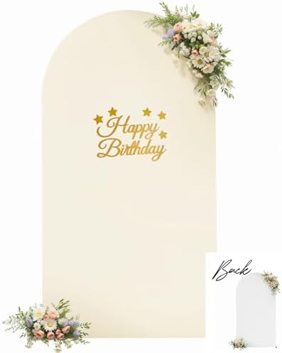 White Beige 7.2FT Arch Backdrop Cover Party Wedding Arch Covers Stretchy Backdrop Baby Shower Bridal Shower