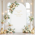 White Beige 7.2FT Arch Backdrop Cover Party Wedding Arch Covers Stretchy Backdrop Baby Shower Bridal Shower, alternate view 4