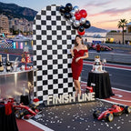 White Black Checkered Arch Backdrop Cover, 7.2FT x 4FT, for Birthday Photo in 7.2FT in checkered, alternate view 5