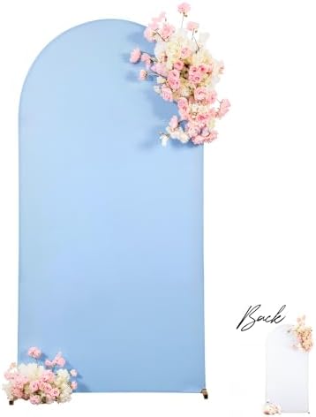 White Blue Arch Backdrop Cover 7.2ft Party Wedding Arch Covers Stretchy Backdrop Decorations Baby Shower Bridal