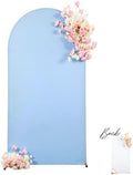 White Blue Arch Backdrop Cover 7.2ft Party Wedding Arch Covers Stretchy Backdrop Decorations Baby Shower Bridal