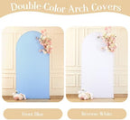 White Blue Arch Backdrop Cover 7.2ft Party Wedding Arch Covers Stretchy Backdrop Decorations Baby Shower Bridal, alternate